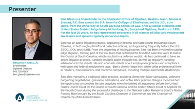 Presenter ASSOCIATION OF DEALERSHIP COMPLIANCE