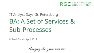 IT Analyst Days, St. Petersburg BA: A Set of