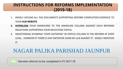 INSTRUCTIONS FOR REFORMS IMPLEMENTATION (2015-18)
