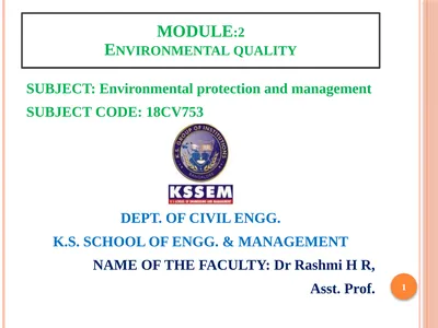 1 SUBJECT: Environmental protection and management