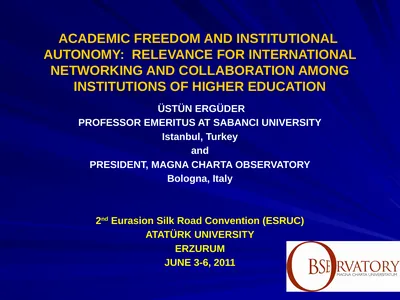ACADEMIC FREEDOM AND INSTITUTIONAL AUTONOMY:
