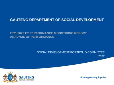 GAUTENG DEPARTMENT OF SOCIAL DEVELOPMENT 2021/2022