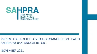 PRESENTATION TO THE PORTFOLIO COMMITTEE ON HEALTH: