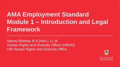AMA Employment Standard Module 1 – Introduction