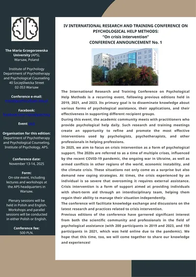 IV INTERNATIONAL RESEARCH AND TRAINING CONFERENCE
