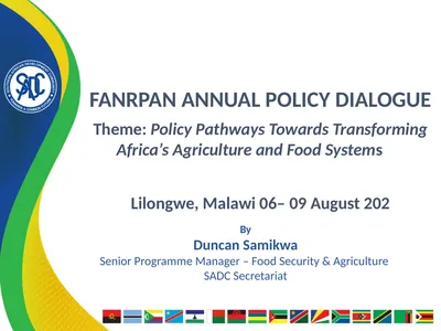 FANRPAN ANNUAL POLICY DIALOGUE Theme: Policy