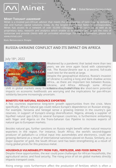 Russia-Ukraine conflict and its impact on Africa