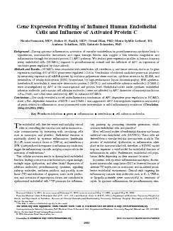 GeneExpressionProfilingofInflamedHumanEndothelialCellsandInfluenceofAc