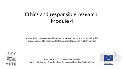 Ethics and responsible research Module 4 A virtual