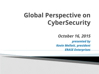Global Perspective on CyberSecurity October 16,