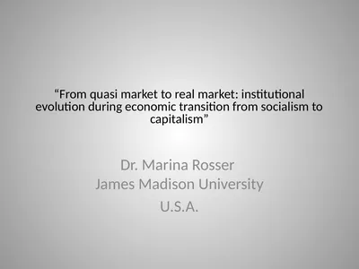 “From quasi market to real market: institutional