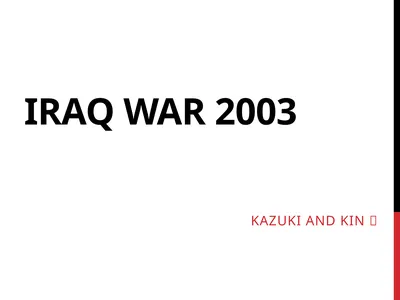Iraq War 2003 Kazuki and Kin  Republic of Iraq