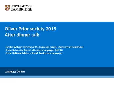 Oliver Prior society 2015 After dinner talk