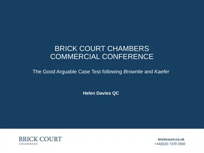 Brick Court Chambers commercial conference The
