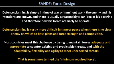 SANDF: Force Design Defence planning is simple in
