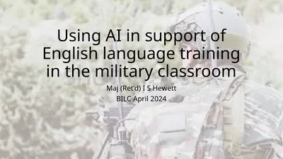Using AI in support of English language training