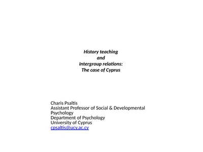 History teaching and Intergroup relations: The
