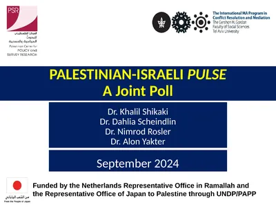 PALESTINIAN-ISRAELI PULSE A Joint Poll September