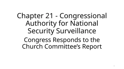 Chapter 21 - Congressional Authority for National