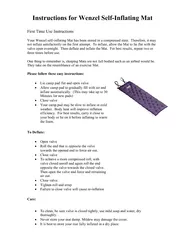 Instructions for Wenzel Self-Inflating Mat