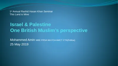 Israel & Palestine One British Muslim’s