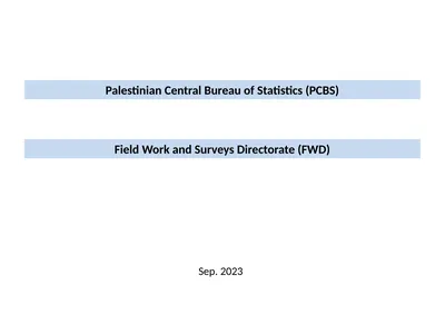 Field Work and Surveys Directorate (FWD) Sep. 2023