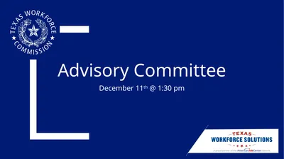 Advisory Committee December 11th @ 1:30 pm Agenda