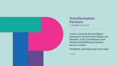 Action Learning Set Facilitator training for