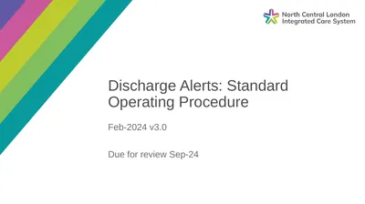 Discharge Alerts: Standard Operating Procedure