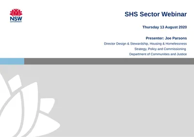 SHS Sector Webinar Thursday 13 August 2020