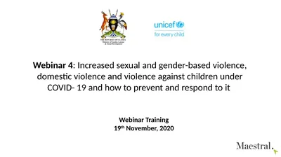 Webinar Training 19th November, 2020 Webinar 4: