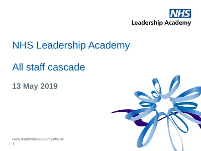 NHS Leadership Academy All staff cascade 13 May