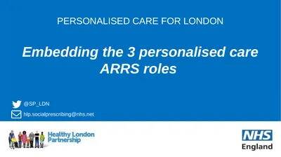 1 PERSONALISED CARE FOR LONDON Embedding the 3