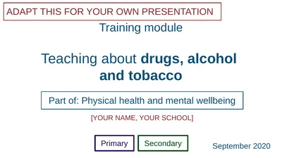 Teaching about drugs, alcohol and tobacco Part of: