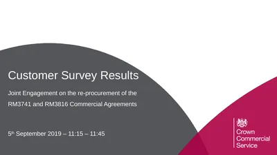 Customer Survey Results Joint Engagement on the