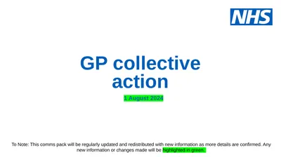 GP collective action 1 August 2024 To Note: This