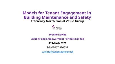 Models for Tenant Engagement in Building