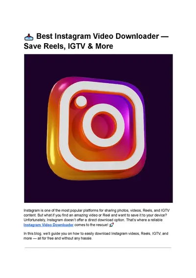 instagram video downloader