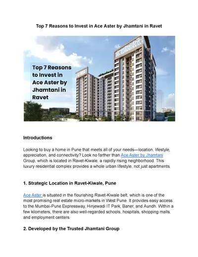 Ace Aster Ravet | Premium 2 & 3 BHK Start at 71L