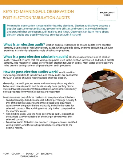 What is an election audit? Election audits are
