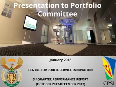 Presentation to Portfolio Committee January 2018