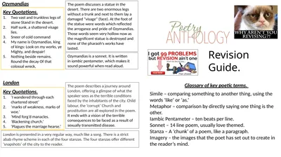 Ozymandias London Key Quotations. Two vast and