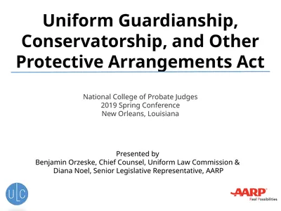 Uniform Guardianship, Conservatorship, and Other