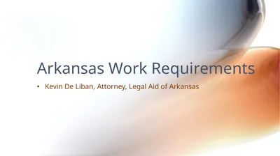 Arkansas Work Requirements Kevin De Liban,