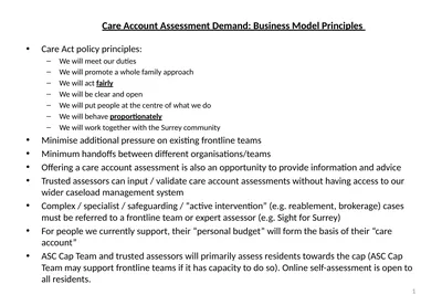 Care Act policy principles: We will meet our