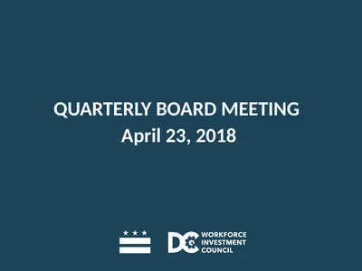 QUARTERLY BOARD MEETING April 23, 2018 CALL TO