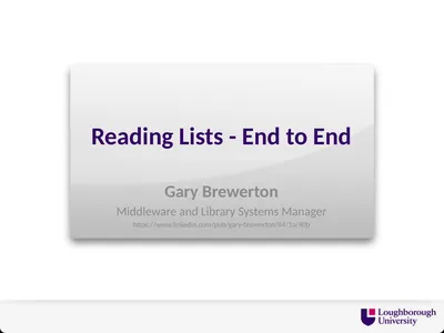 Reading Lists - End to End Gary Brewerton