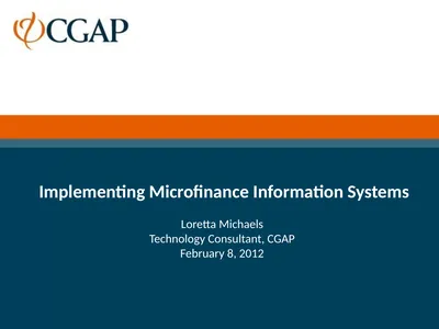 Implementing Microfinance Information Systems