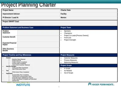 1 Project Planning Charter