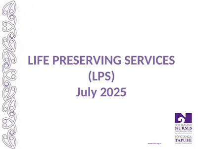 LIFE PRESERVING SERVICES (LPS) July 2025 Schedule